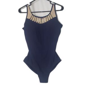 AMOENA Cuba Navy Blue One Piece Swimsuit Womens Size 42D NEW
